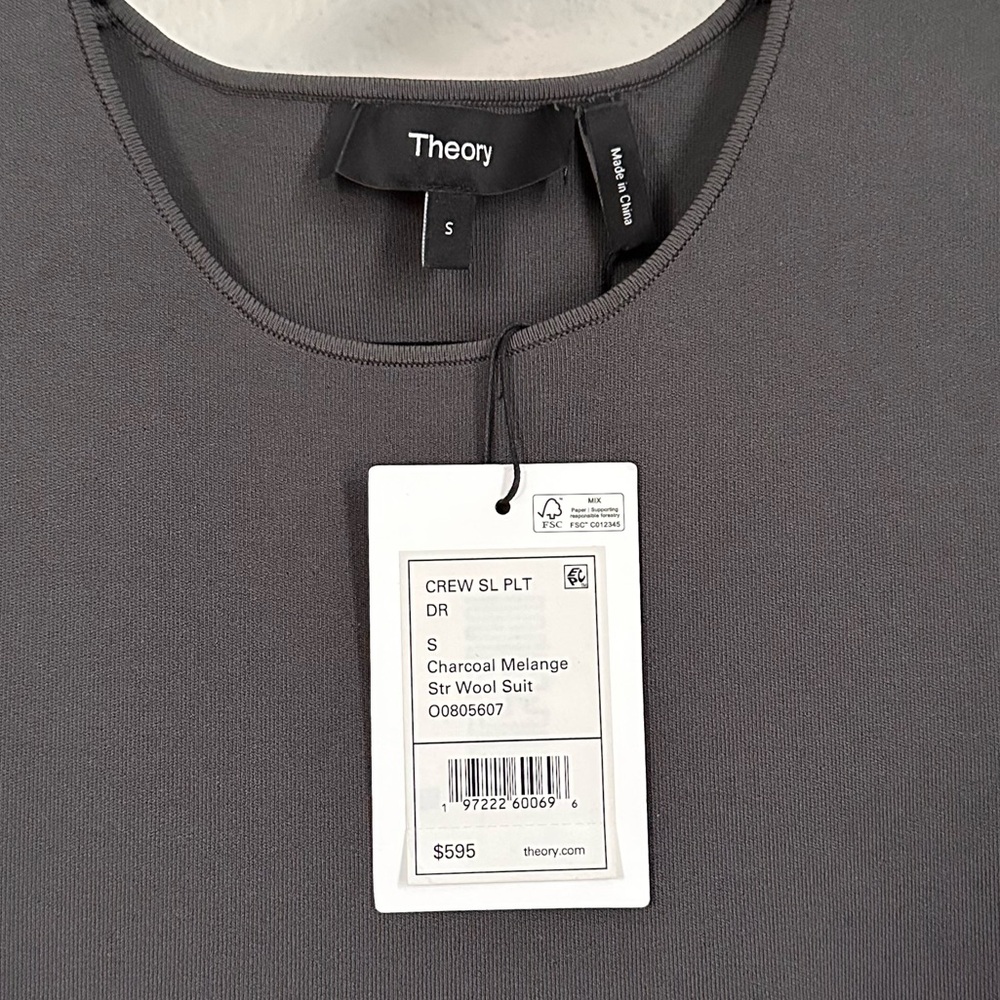 THEORY Crew Neck Sleeveless Pleated Dress - Picture 4 of 8